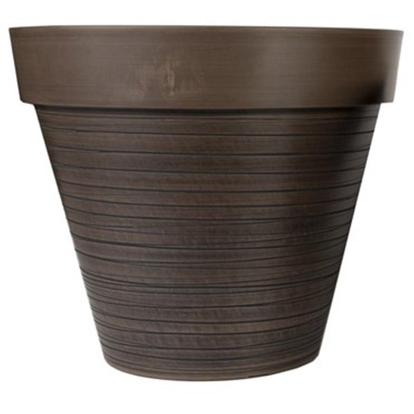 Gardener Select 14 in. Elegant Carved Finish Look Planter, Chocolate GSACVBM35CHOC